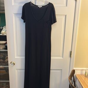 Velvet Torch Blue V-Neck Sheath Maxi Dress